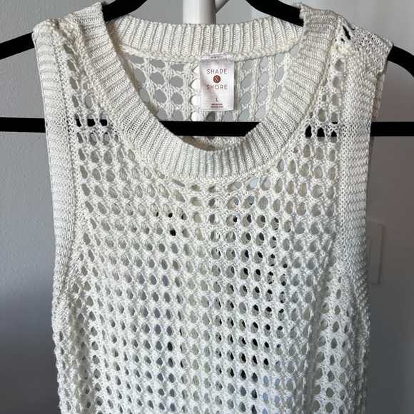 Sleeveless Crochet Midi Dress swimsuit cover up in Cream - Picture 3 of 4